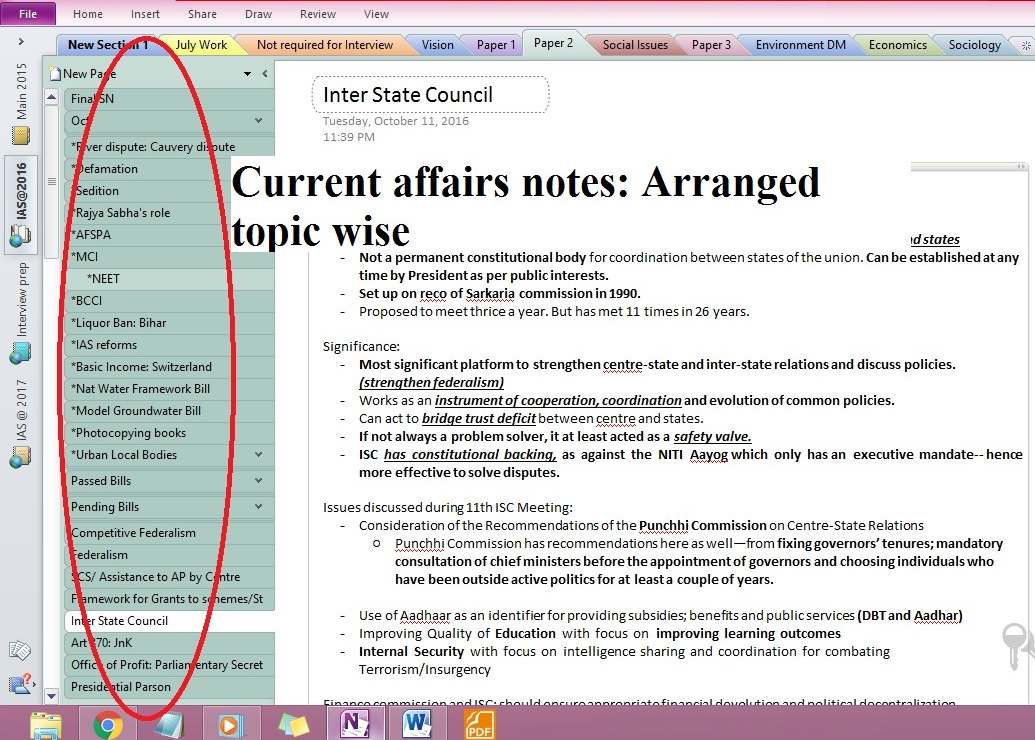 how to make onenote for UPSC