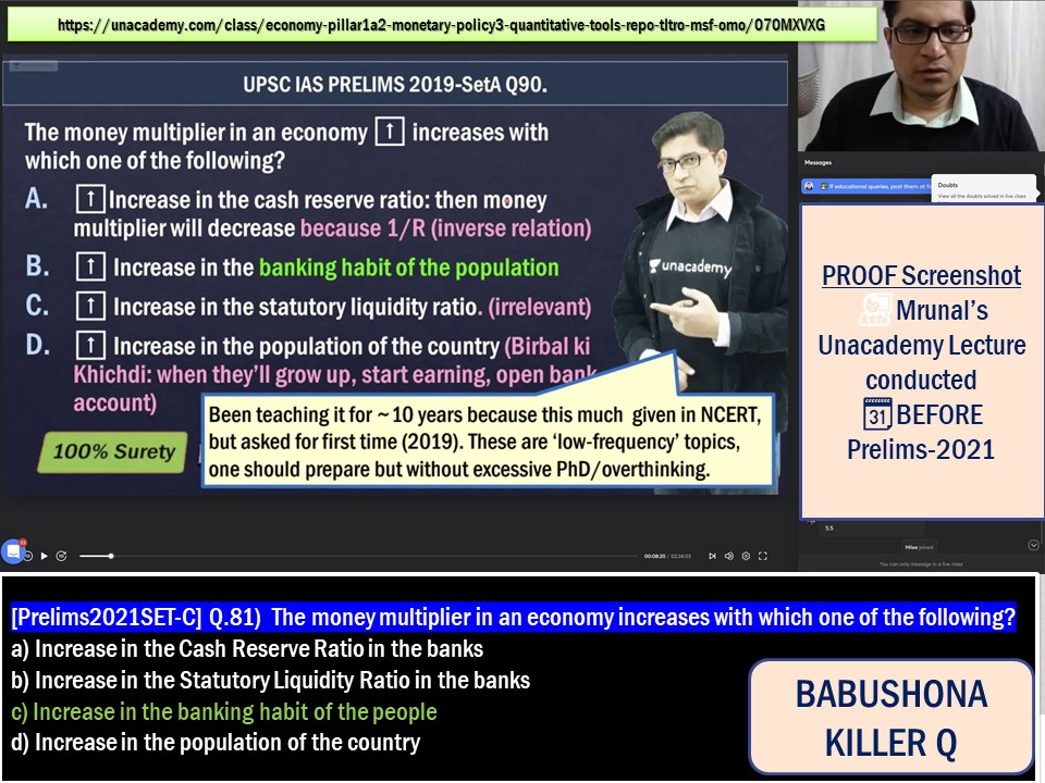 Mrunal Economy Answerkey for UPSC Prelims 2021
