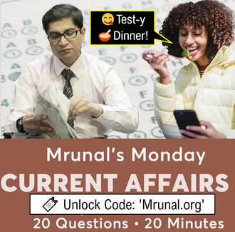 😋🥣Get ready for Test-y Dinner every Monday night 8PM with Mrunal's Monday Current Affairs T20 Quiz! Available on Unacademy App!